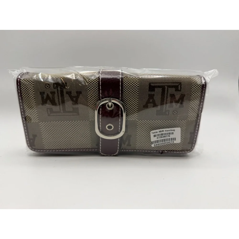 Texas‎ A&M Aggies Collegiate Monogram Jacquard Handbag Maroon Tan NEW